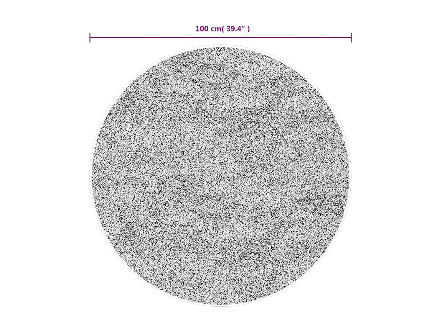 Tapis shaggy à poils longs moderne noir ø 100 cm