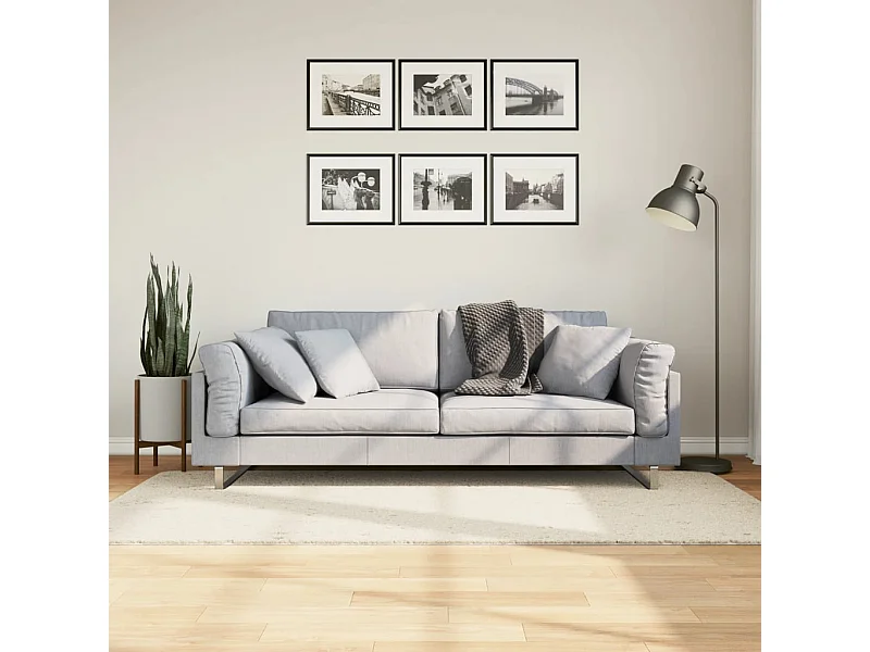 Alfombra de pelo largo moderna crema 100x200 cm