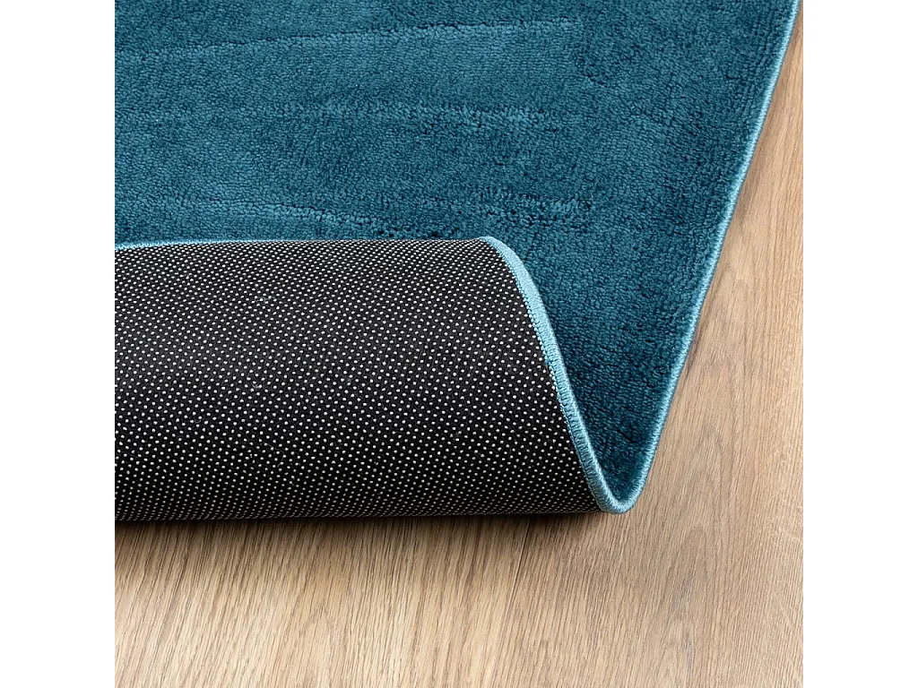 Tapis à poils courts turquoise 240x240 cm