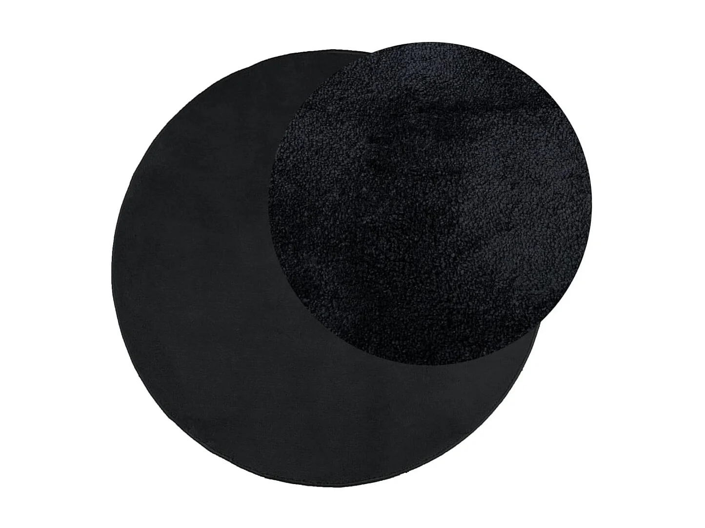 Tapis à poils courts noir ø 160 cm