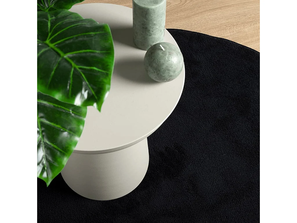 Tapis à poils courts noir ø 160 cm