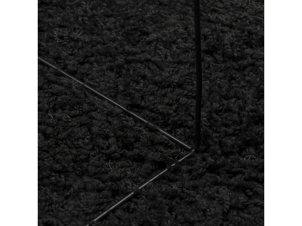 Tapete shaggy de pelo alto 160x230 cm preto