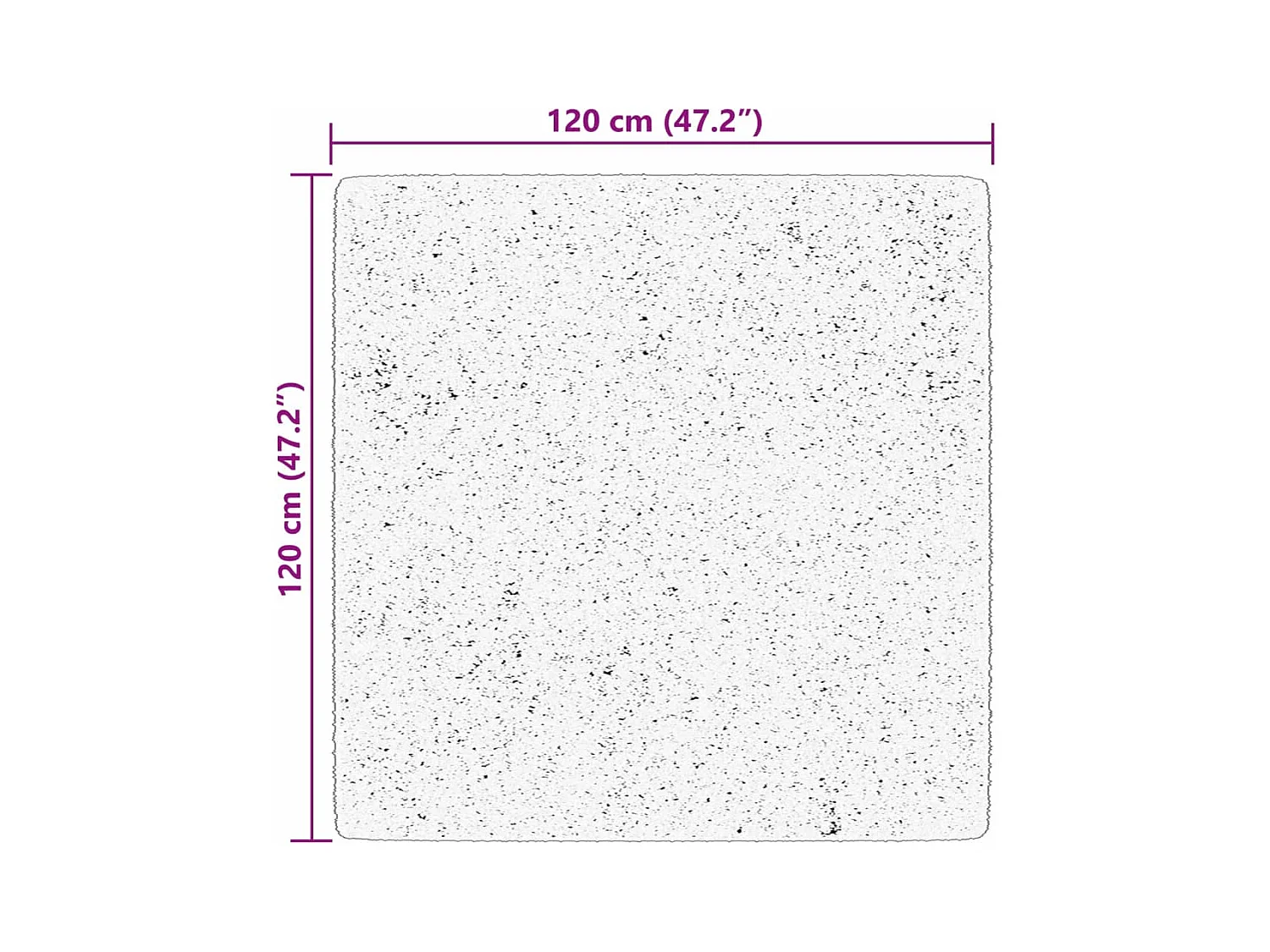 Alfombra de pelo corto suave lavable HUARTE negro 120x120 cm