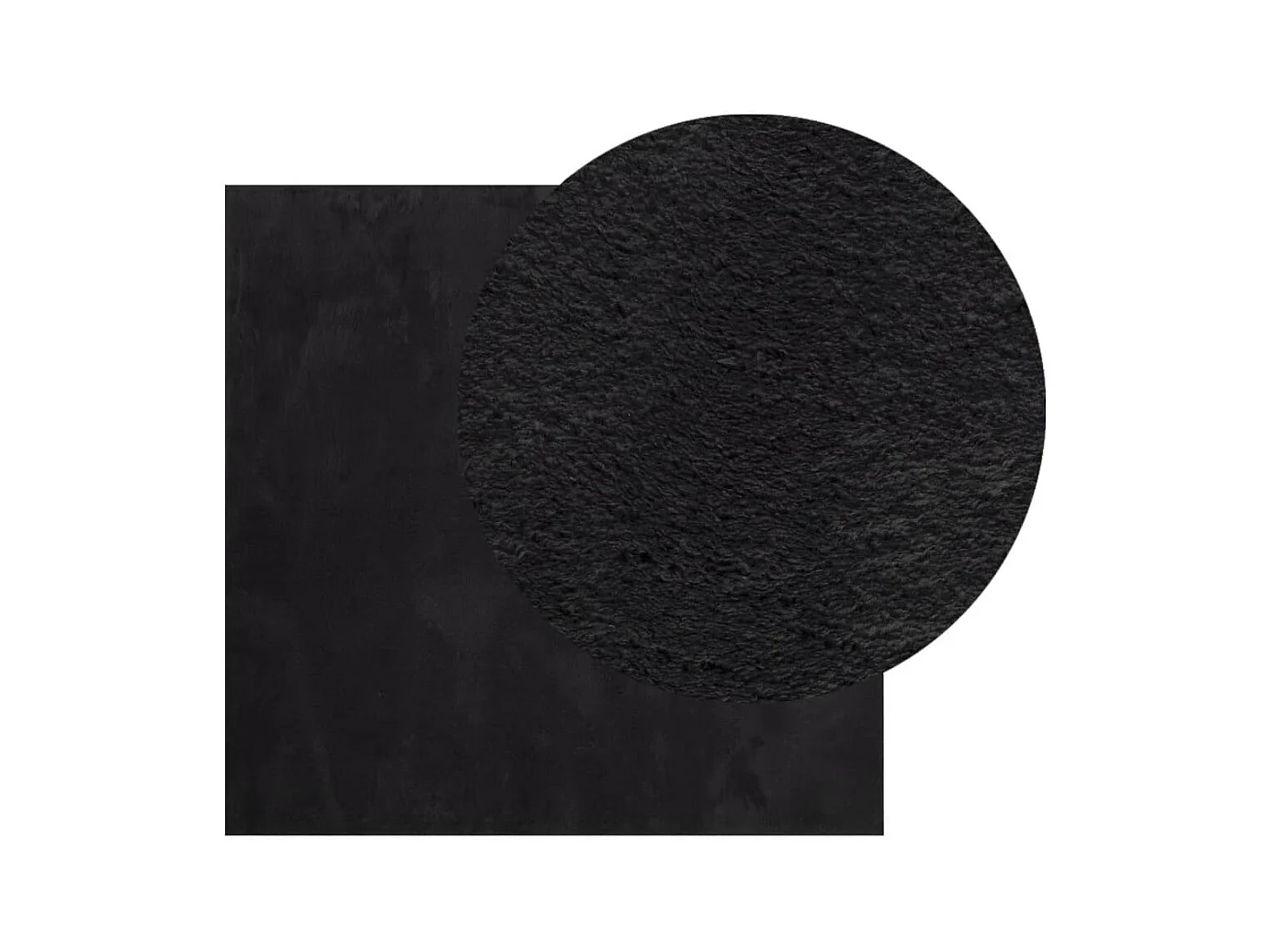 Alfombra de pelo corto suave lavable HUARTE negro 120x120 cm