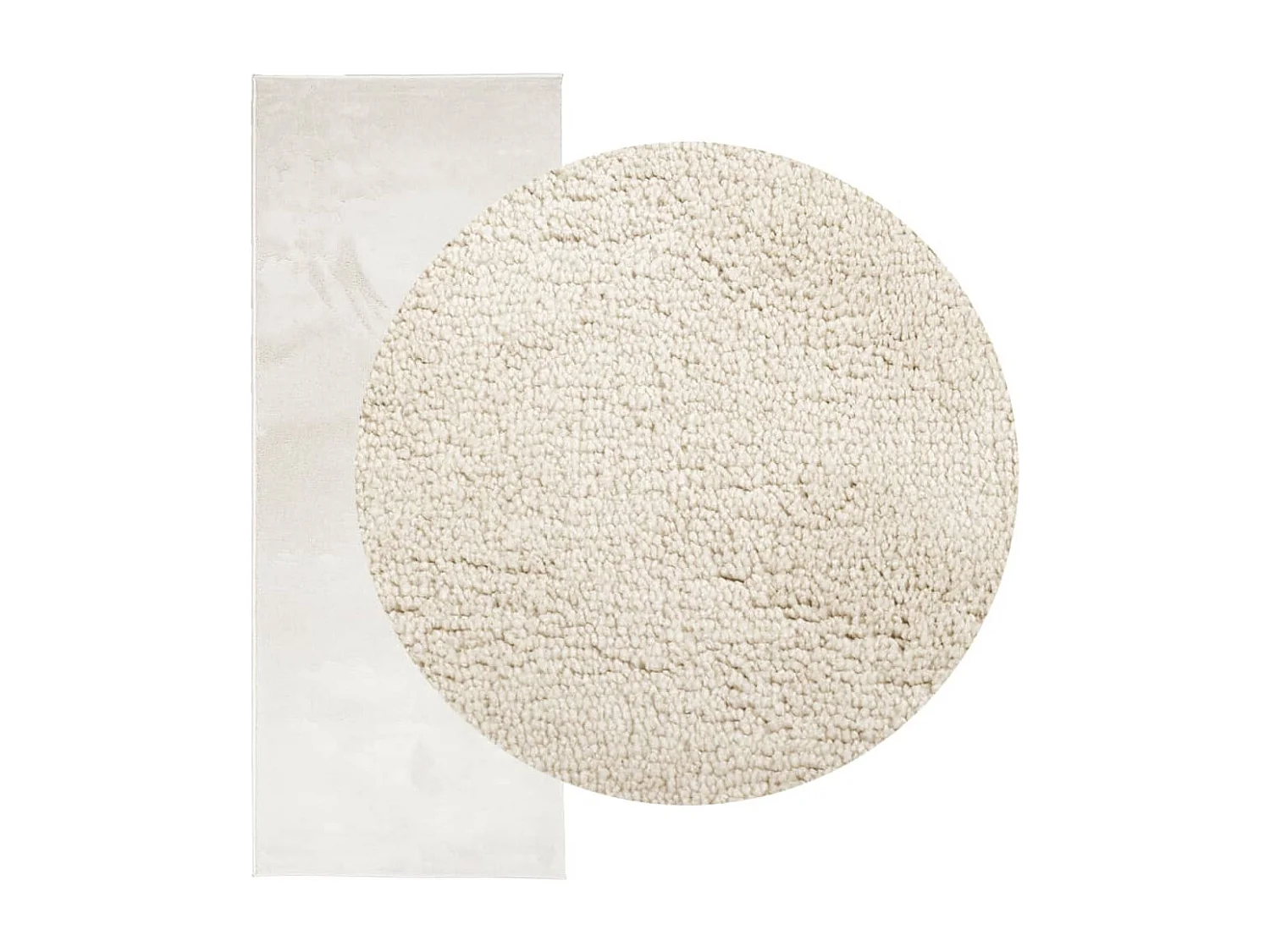 Tapis à poils courts beige 80x200 cm