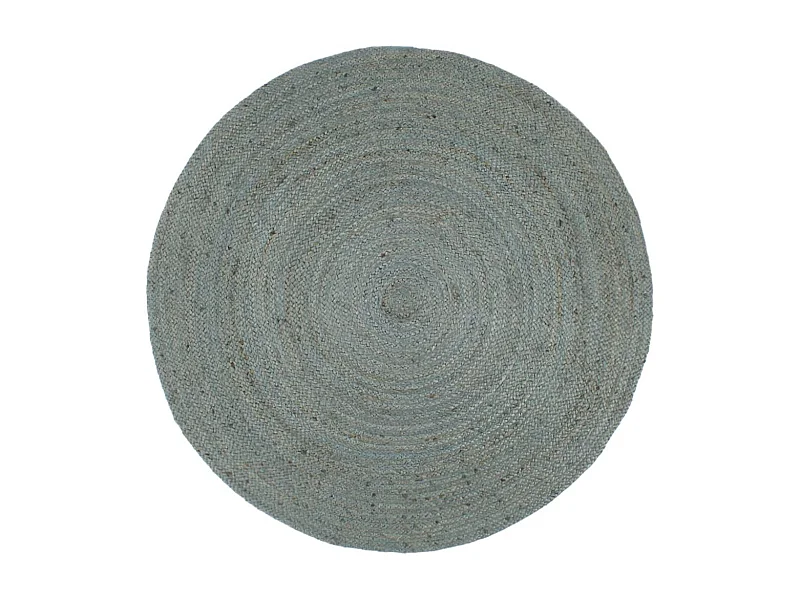 Tapete artesanal em juta redondo 180 cm verde azeitona