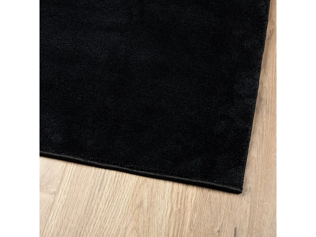 Tapete de pelo curto OVIEDO 80x150 cm preto