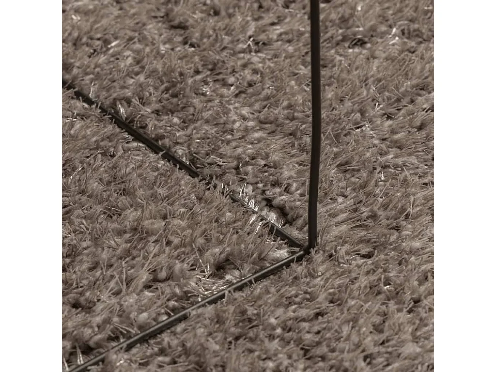 Tapis à poils longs aspect brillant gris ø 100 cm