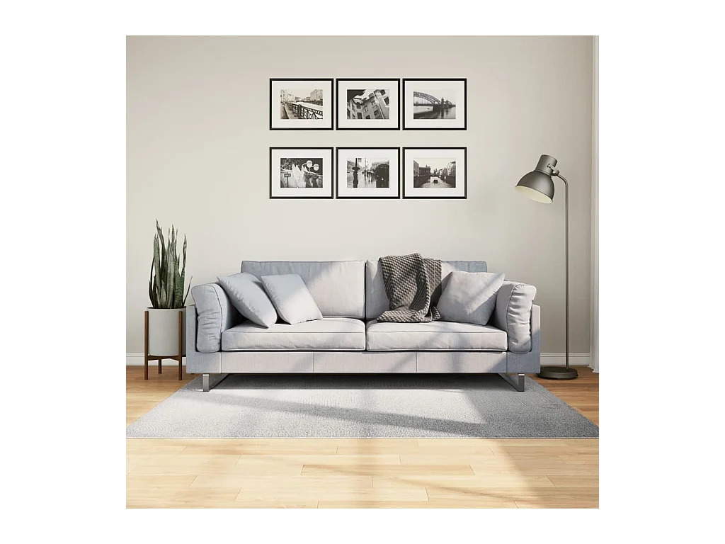 Tapete de pelo curto IZA visual escandinavo 120x170 cm cinzento