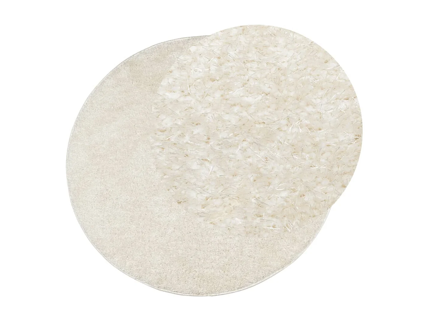 Tapete de pelo alto com aspeto brilhante Ø 160 cm cor creme