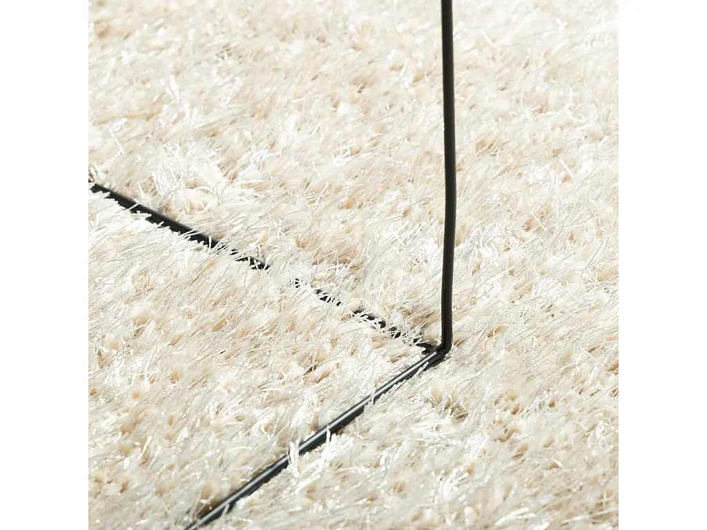 Tapete de pelo alto com aspeto brilhante Ø 160 cm cor creme