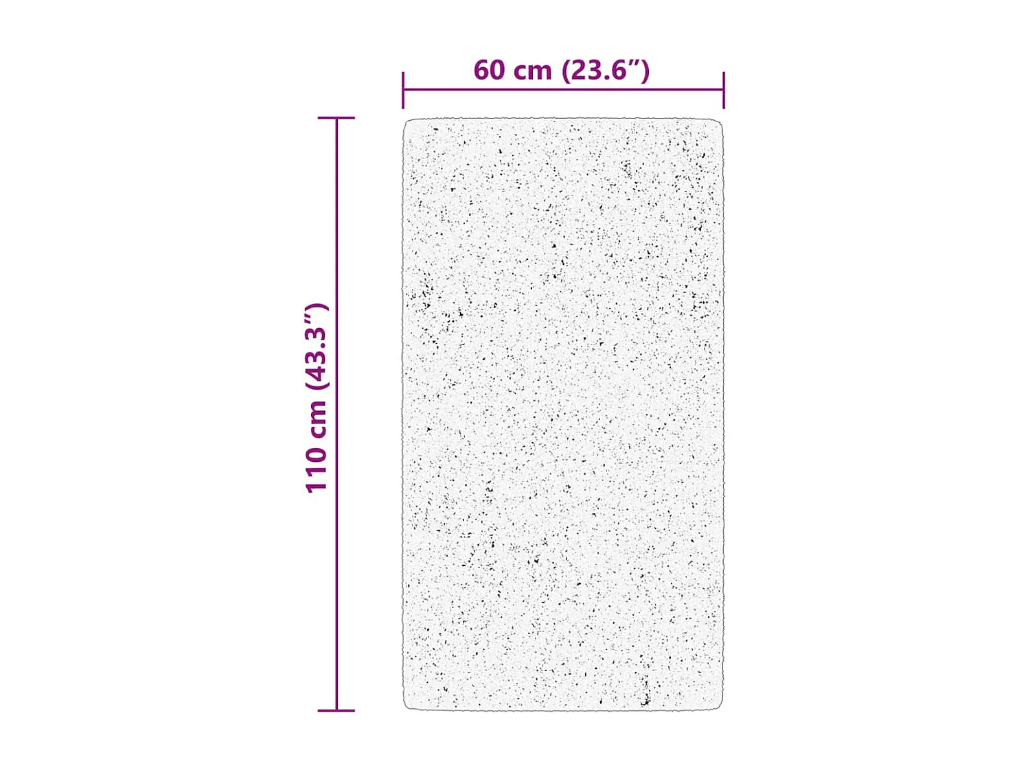 Tapete de pelo curto macio e lavável 60x110 cm cor creme