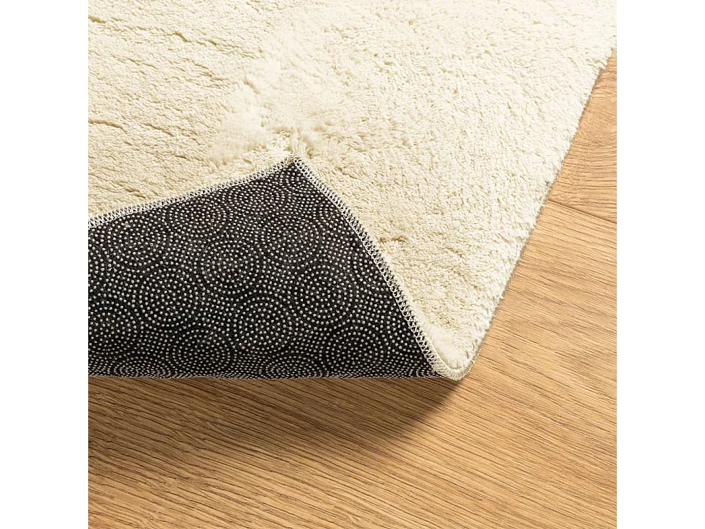 Tapis à poils courts doux et lavable crème 60x110 cm