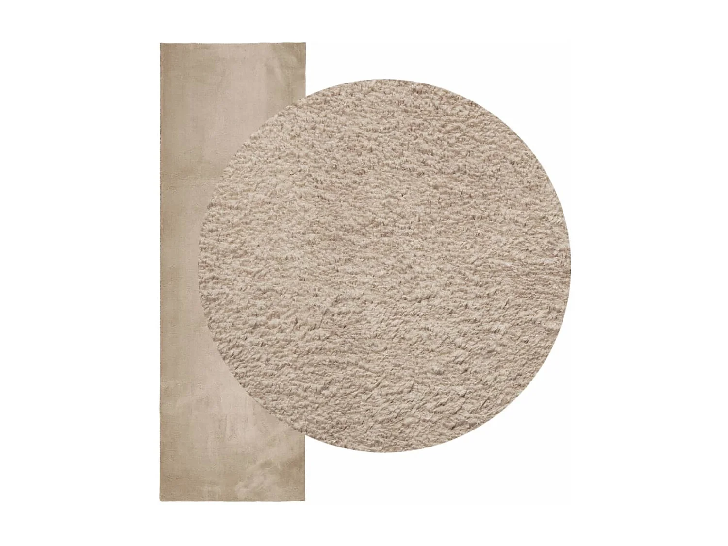 Tapis à poils courts doux et lavable sable 80x250 cm