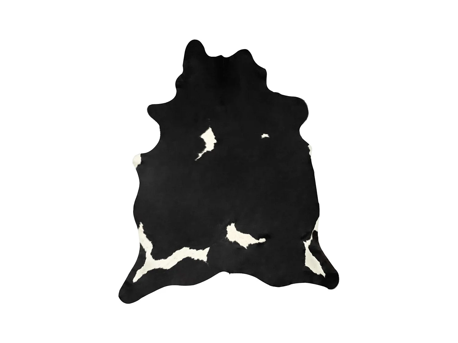 Alfombra de piel de vaca auténtica negro y blanco 180x220 cm