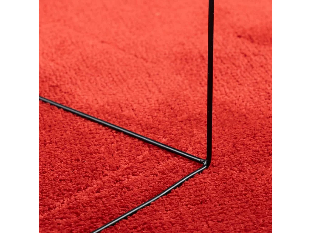 Tapis à poils courts rouge 240x240 cm