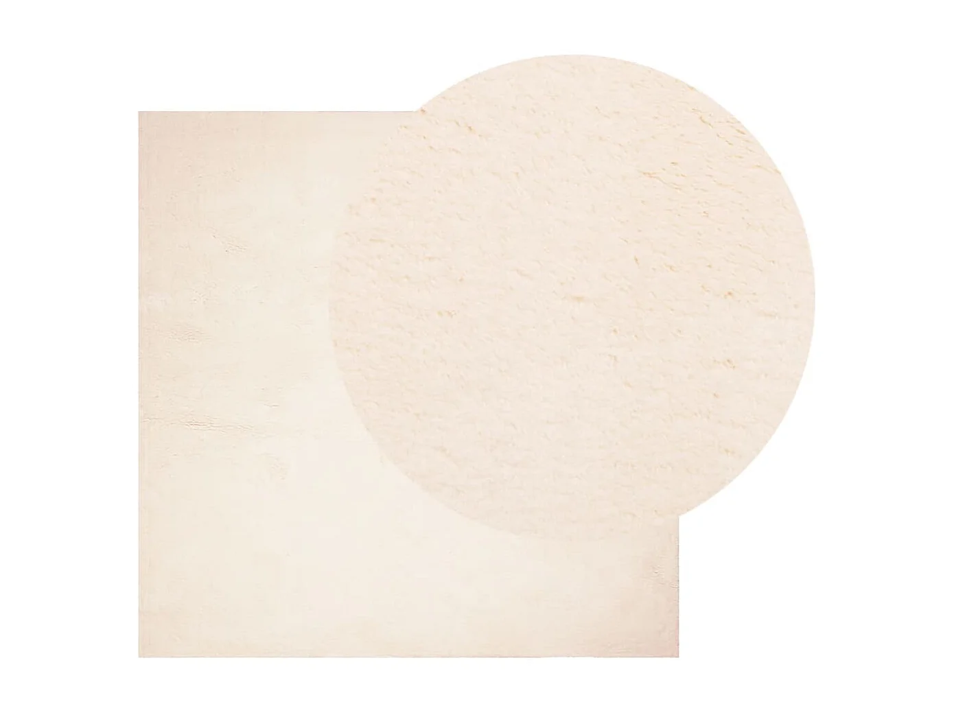 Tapis à poils courts doux et lavable beige 200x200 cm