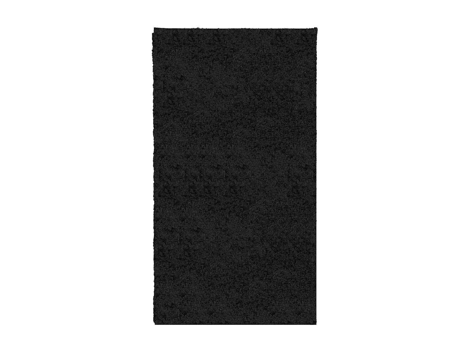 Alfombra peluda de pelo largo moderna PAMPLONA negra 60x110 cm