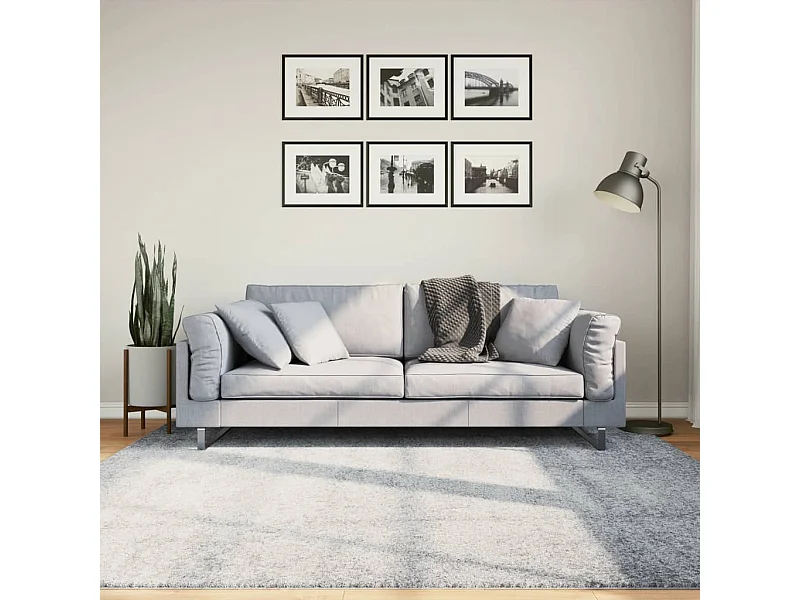 Alfombra de pelo largo moderna azul 200x200 cm