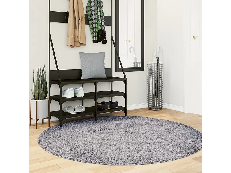 Tapete shaggy de pelo alto Ø 200 cm azul