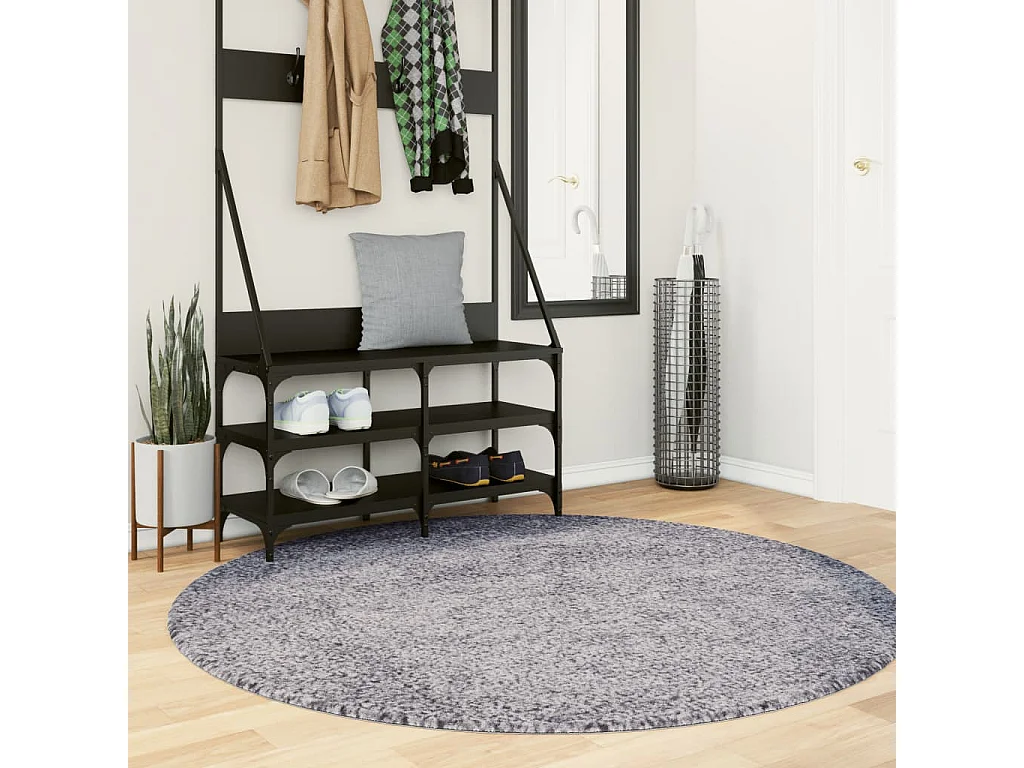 Tapis shaggy à poils longs moderne bleu ø 200 cm