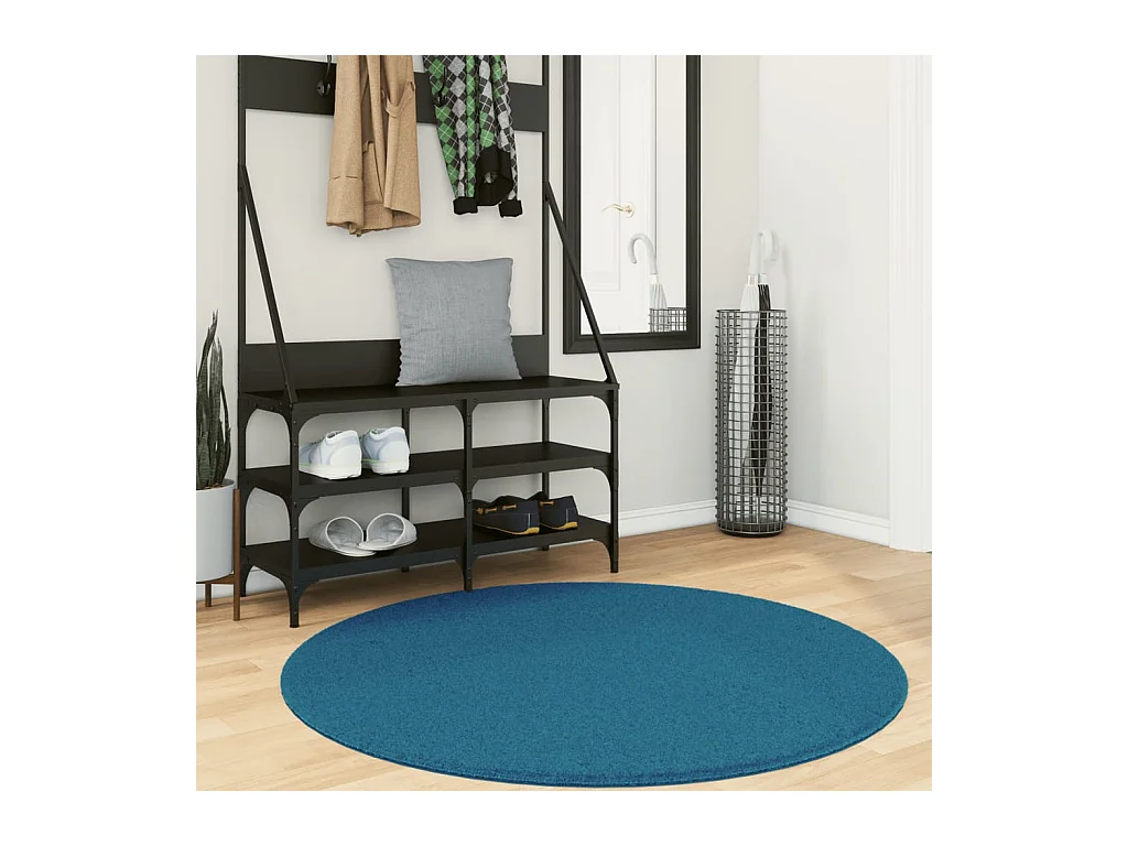 Tapis à poils courts turquoise ø 120 cm