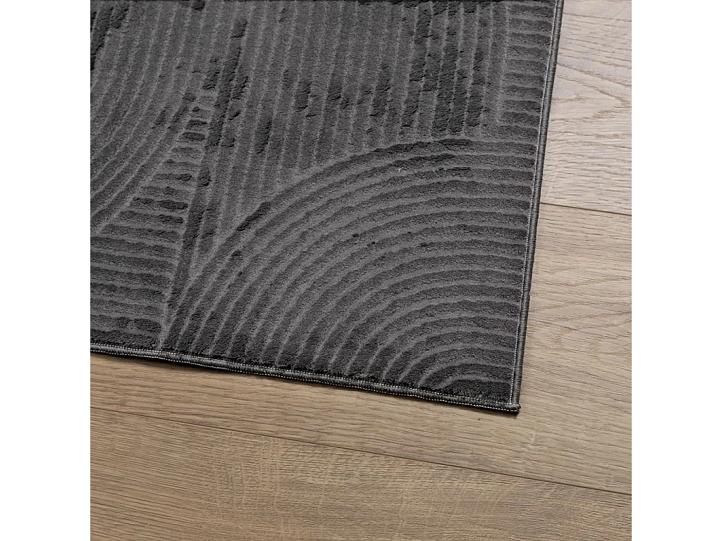 Tapis poils courts style scandinave anthracite 200x280 cm