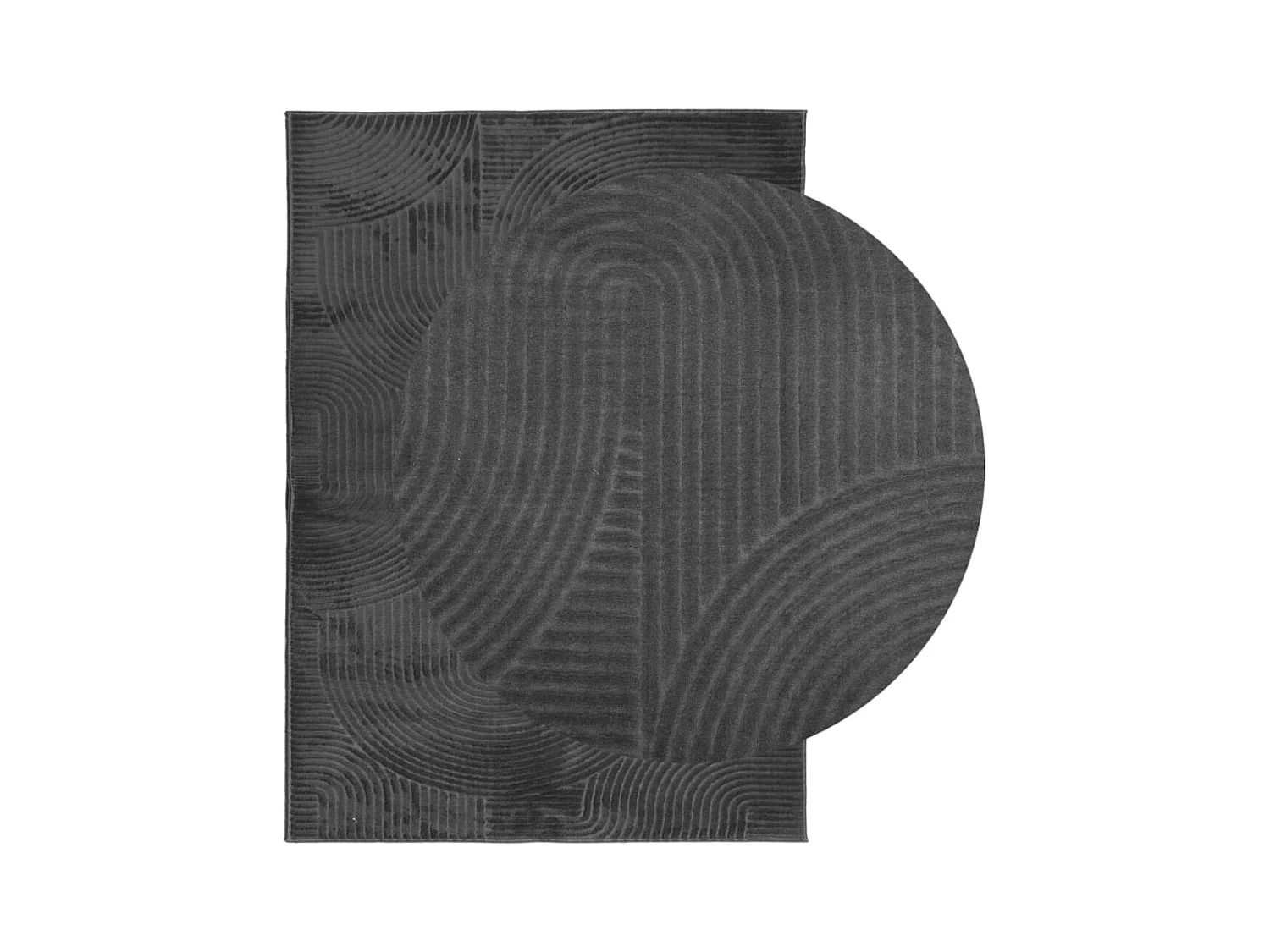 Alfombra pelo corto look escandinavo IZA antracita 200x280 cm