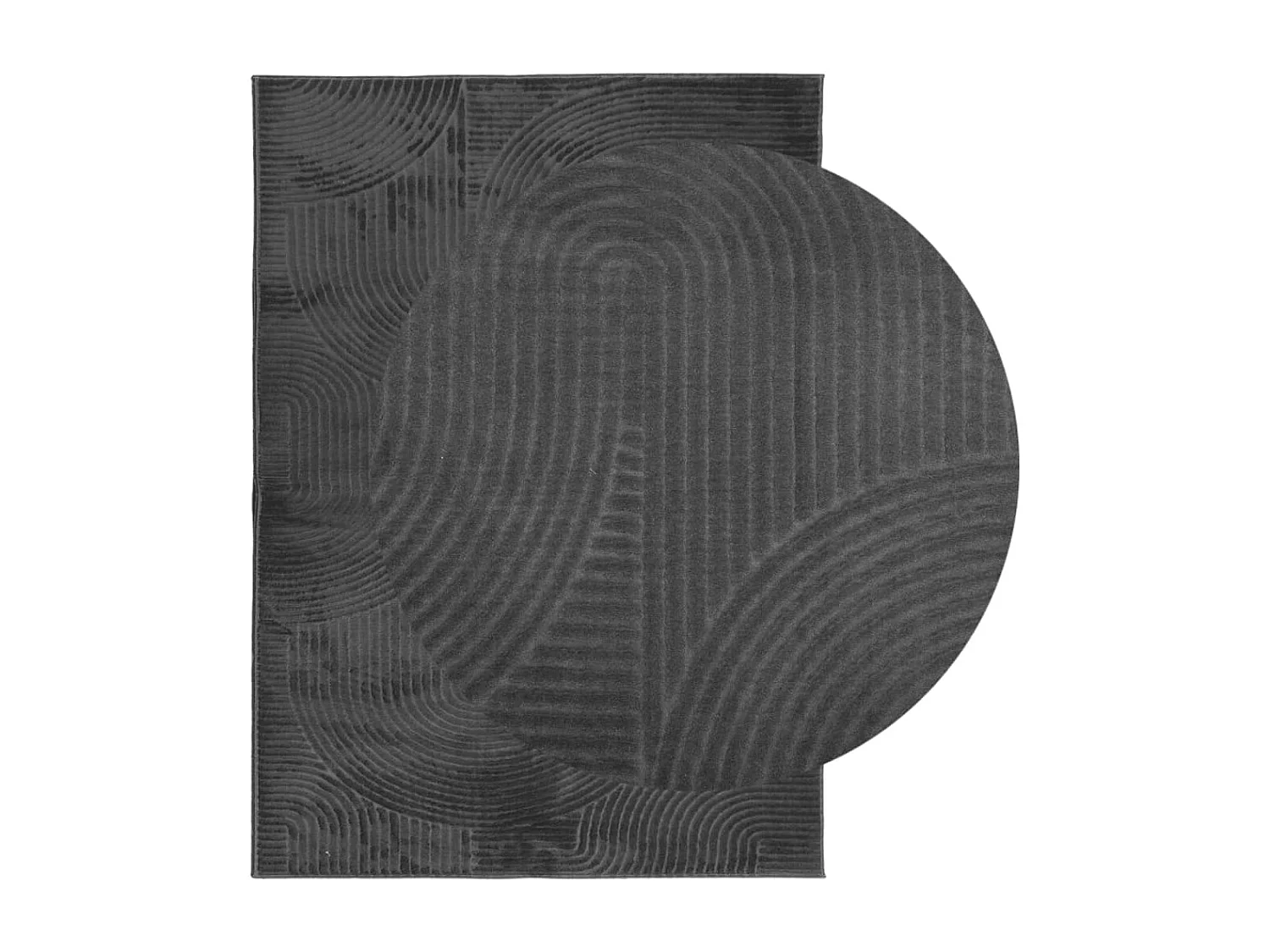 Tapete de pelo curto IZA visual escandinavo 200x280cm antracite