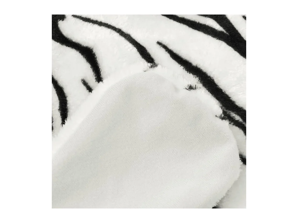 Tapis en peluche en forme de tigre 144 cm blanc