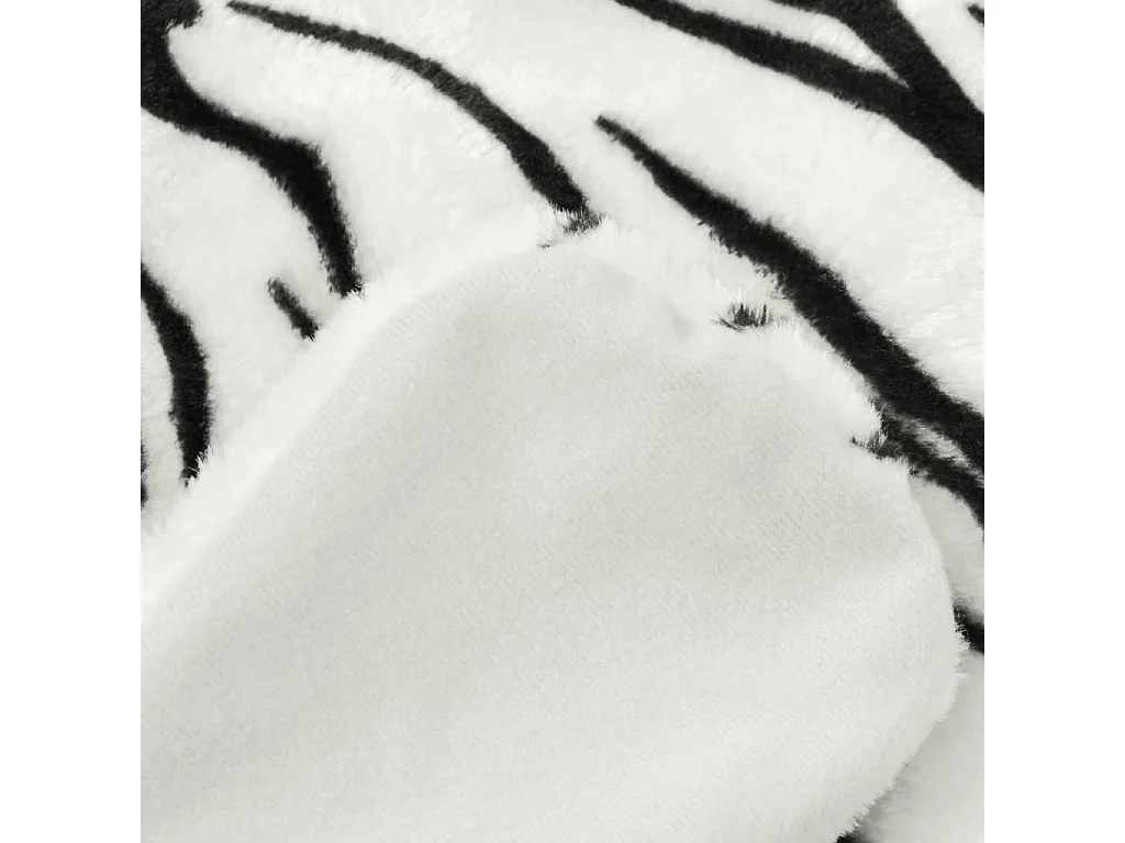 Tapis en peluche en forme de tigre 144 cm blanc