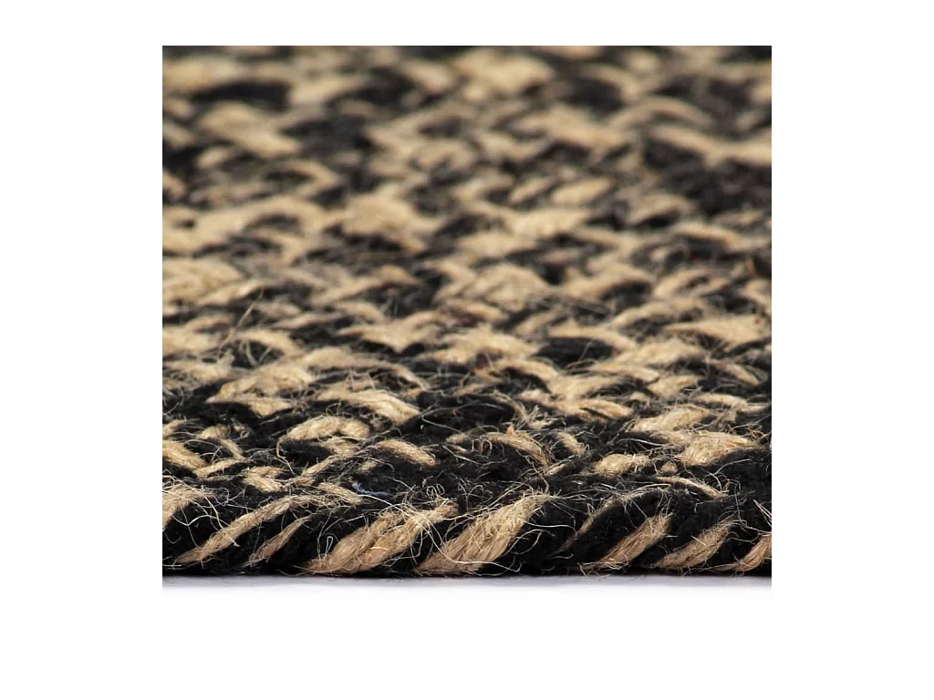 Tapis fait à la main jute noir et marron 240 cm