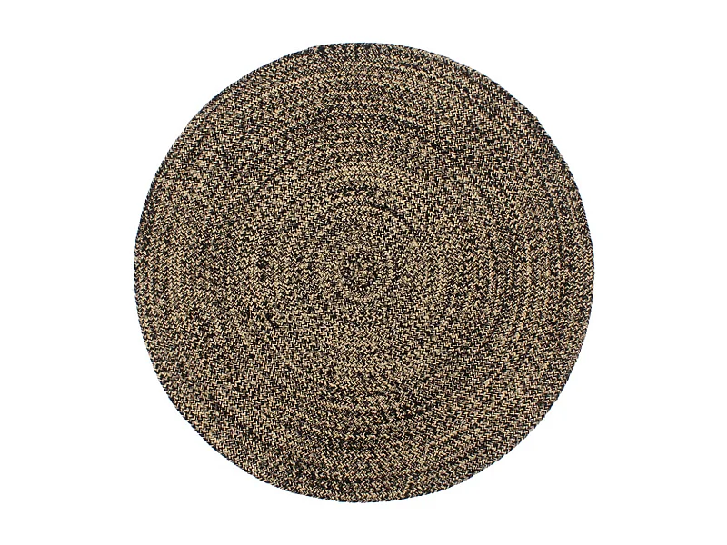 Tapis fait à la main jute noir et marron 240 cm