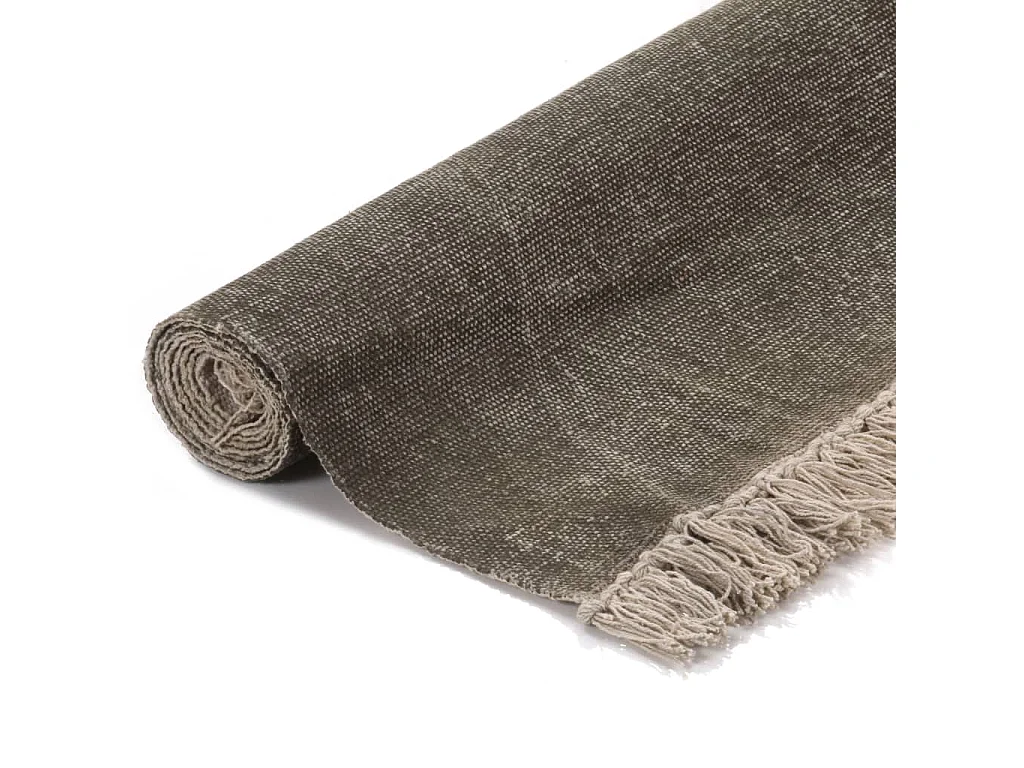 Alfombra de algodón Kilim 160x230 cm gris topo