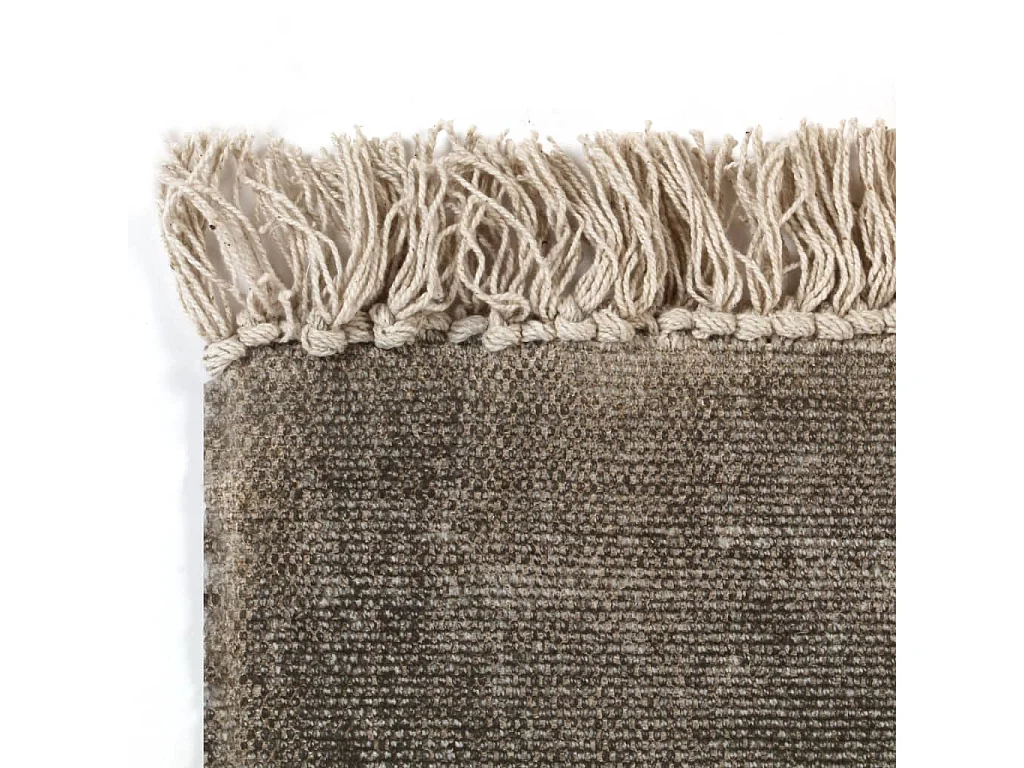 Alfombra de algodón Kilim 160x230 cm gris topo