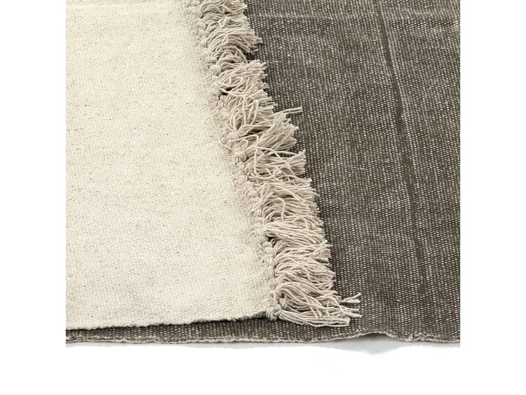 Alfombra de algodón Kilim 160x230 cm gris topo