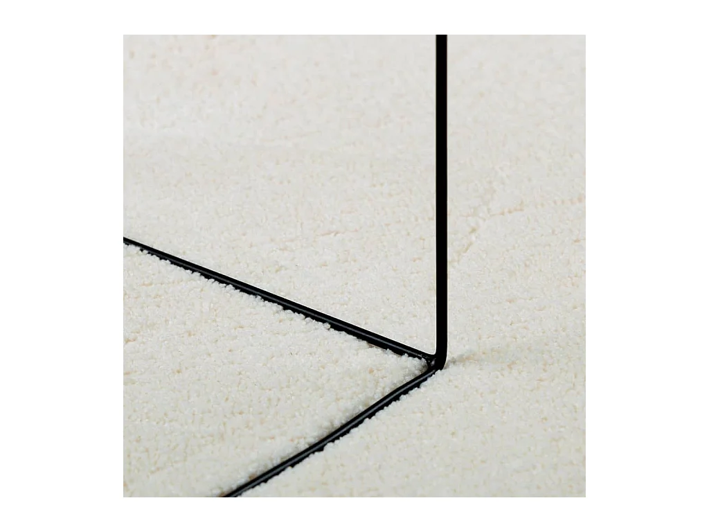 Tapis à poils courts crème 140x200 cm