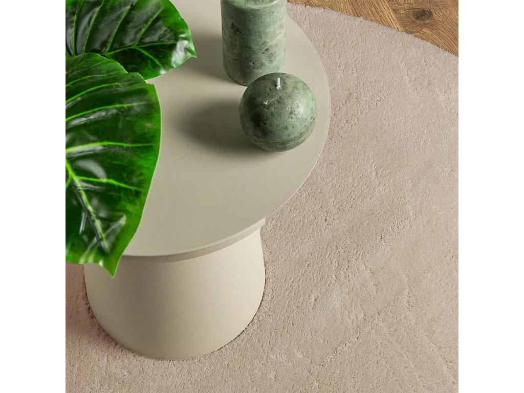 Tapis à poils courts doux et lavable sable ø 120 cm