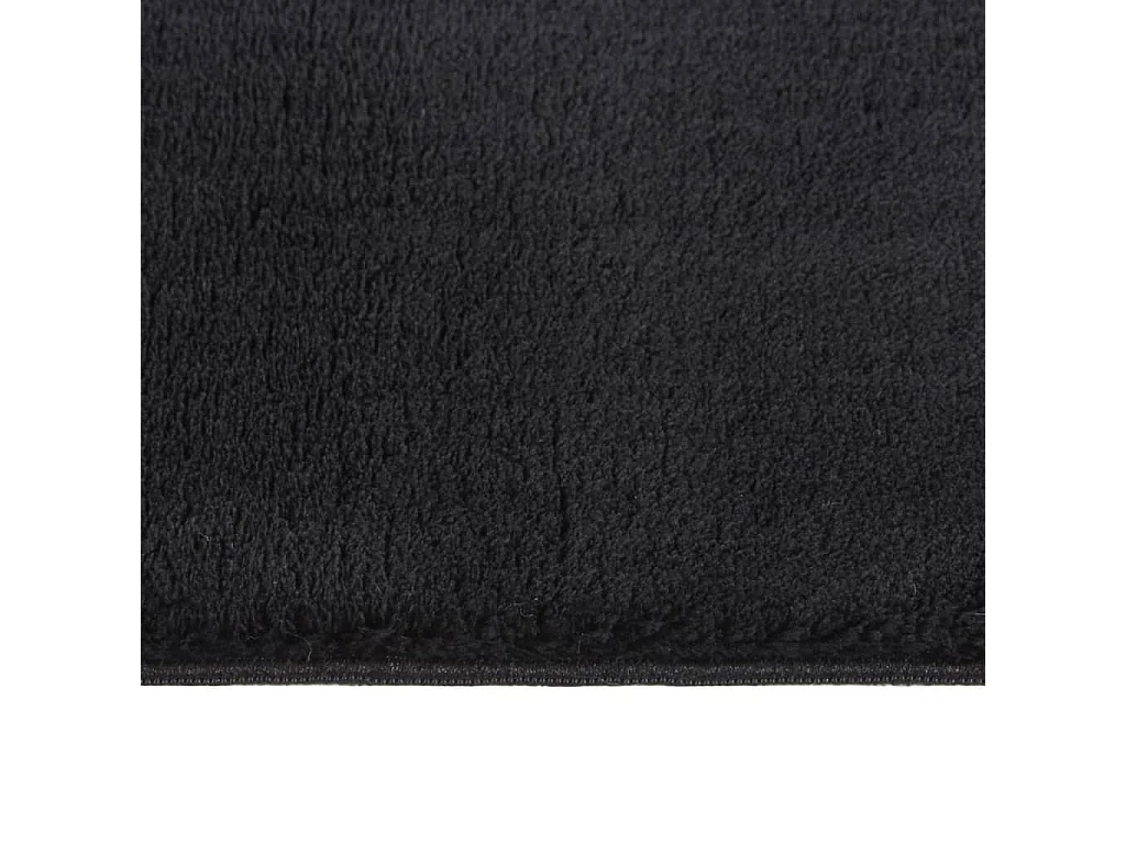 Alfombra de pelo corto esponjoso suave lavable negra 160x230 cm