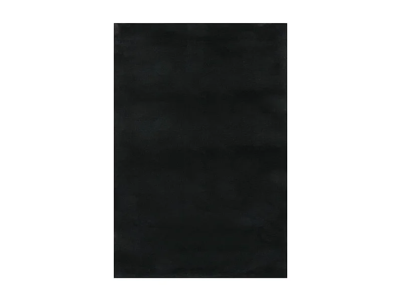 Alfombra de pelo corto esponjoso suave lavable negra 160x230 cm