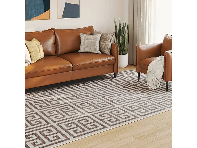 Tapete de pelo curto antiderrapante 190x300 cm multicor