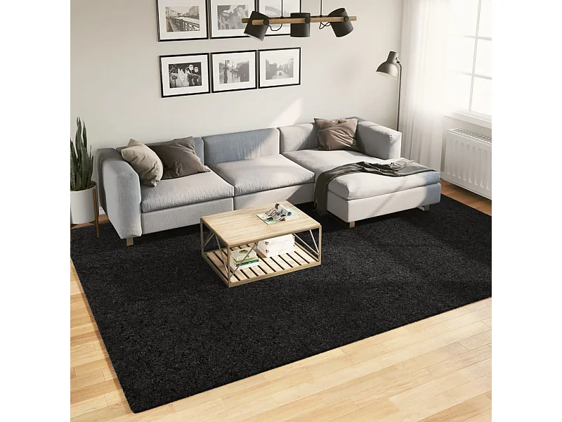 Tapis à poils courts noir 240x340 cm