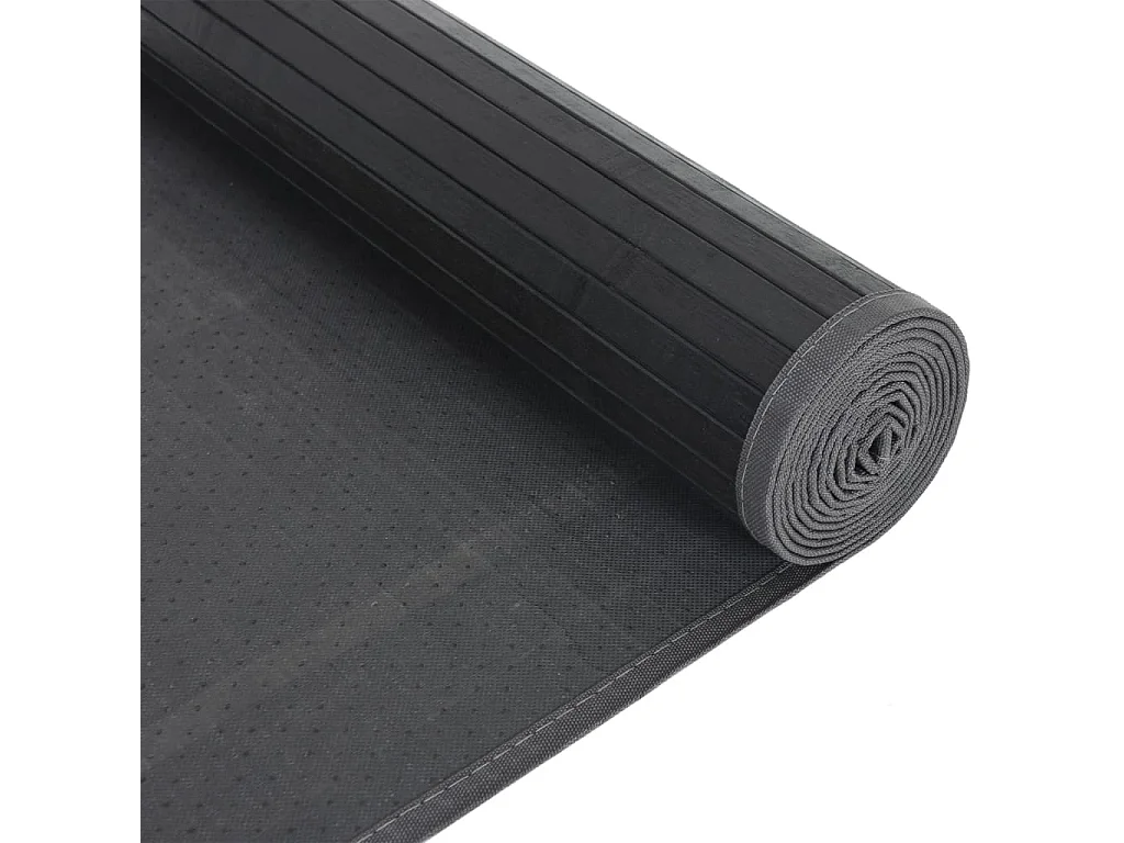 Alfombra rectangular bambú negro 80x200 cm