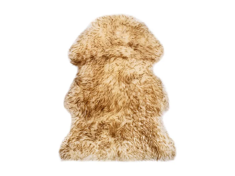 Tapete em pele de carneiro 60x90 cm castanho mesclado