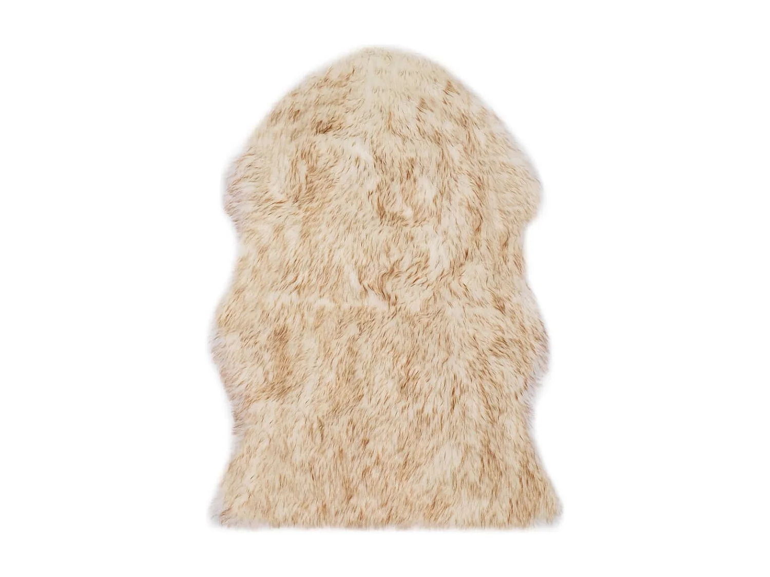 Tapis 60 x 90 cm peau de mouton synthétique mélange de marron