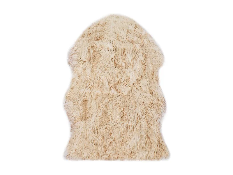 Alfombra de piel de oveja sintética mezcla de marrón 60x90 cm