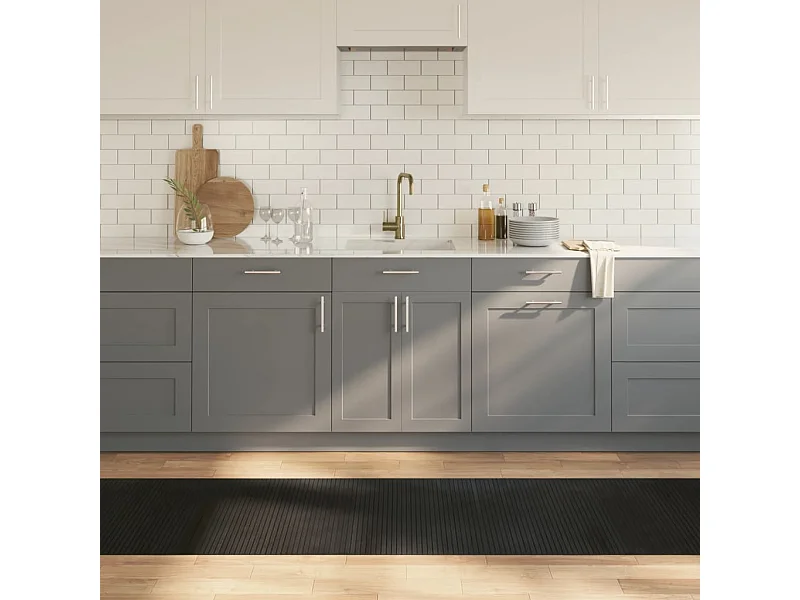 Tapete retangular 70x300 cm bambu preto