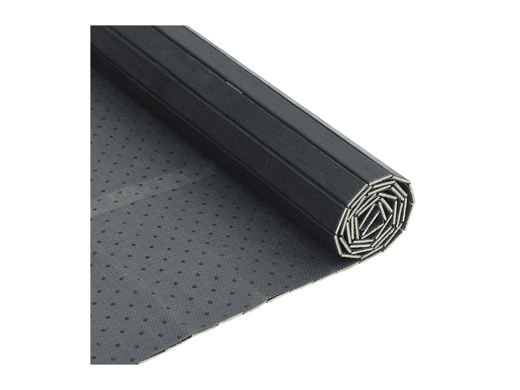 Tapis rectangulaire gris 100x100 cm bambou