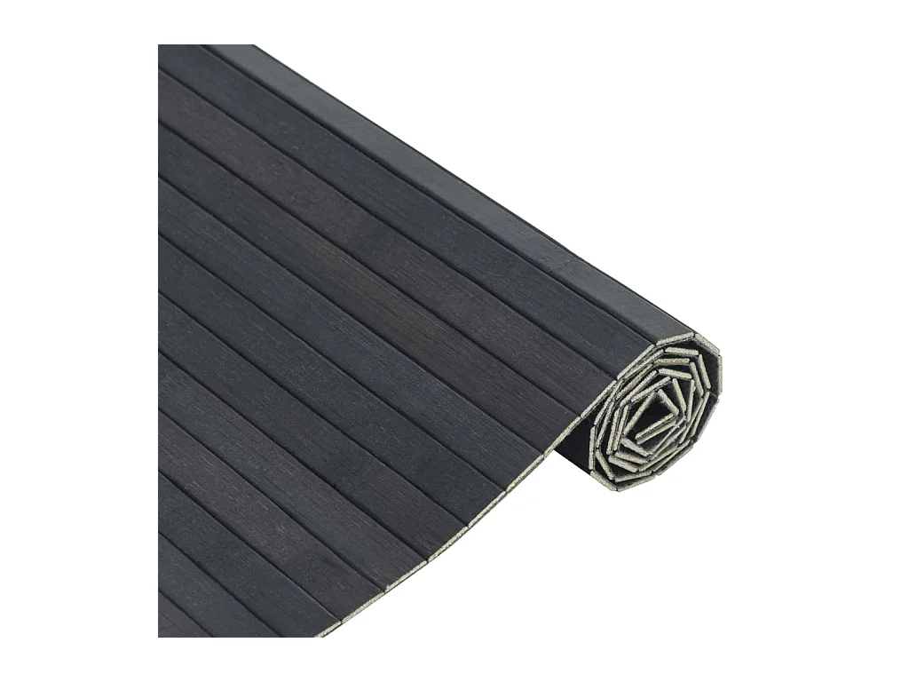 Alfombra rectangular bambú gris 100x100 cm