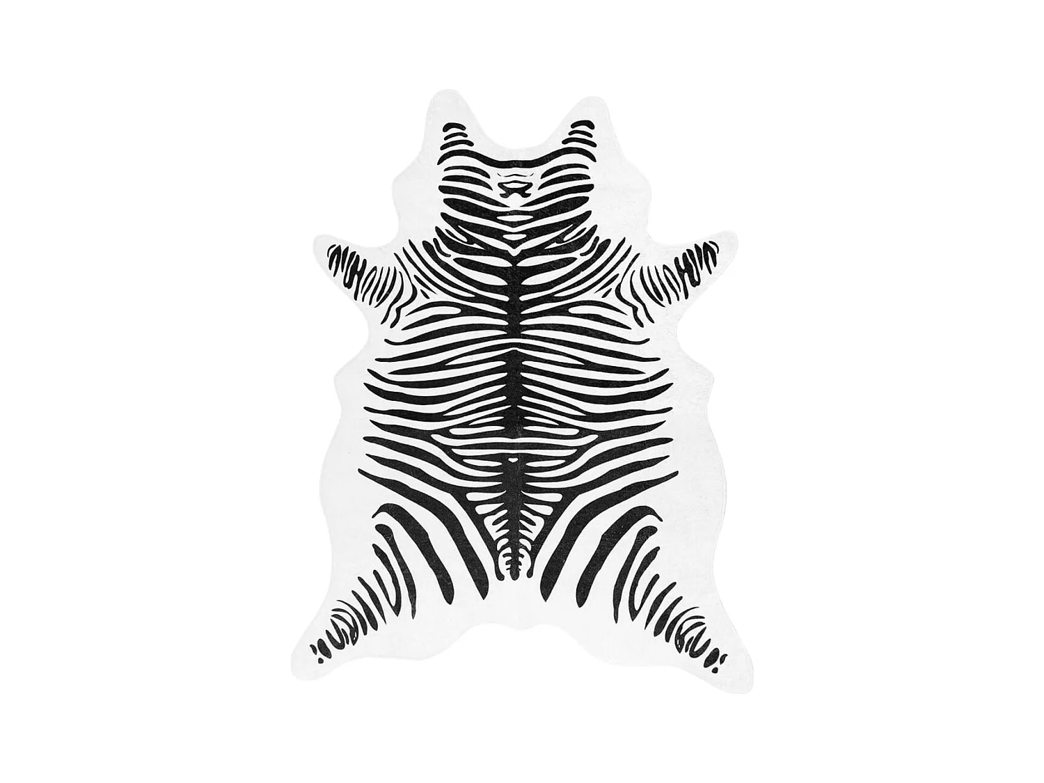 Tapis noir et blanc 120x170 cm motif zèbre lavable antidérapant